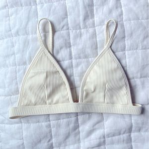 Montce Cream Rib Hunter Triangle Bikini top
